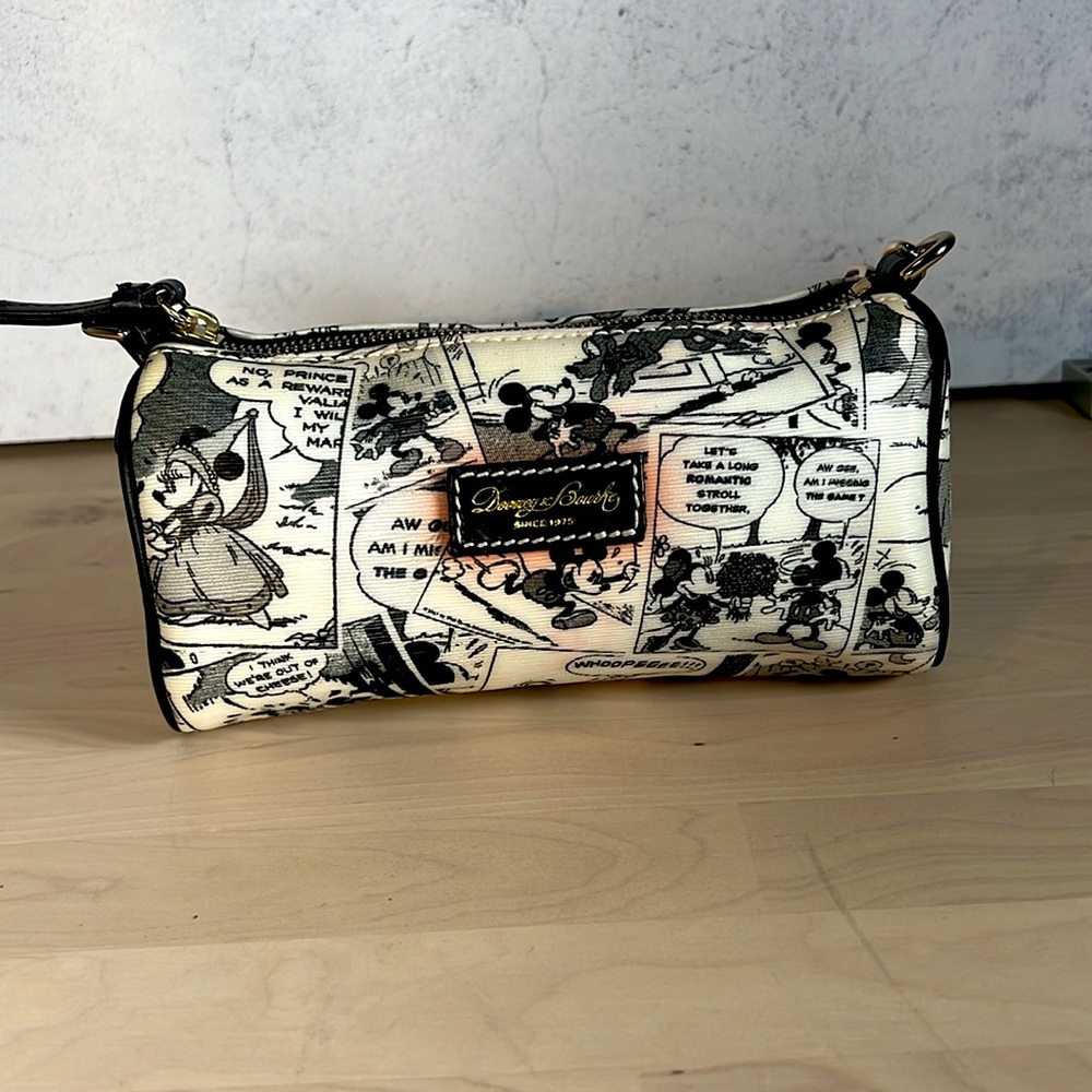 Dooney & Bourke Disney Michey Mouse Black and White.  Barrel mini handbag.